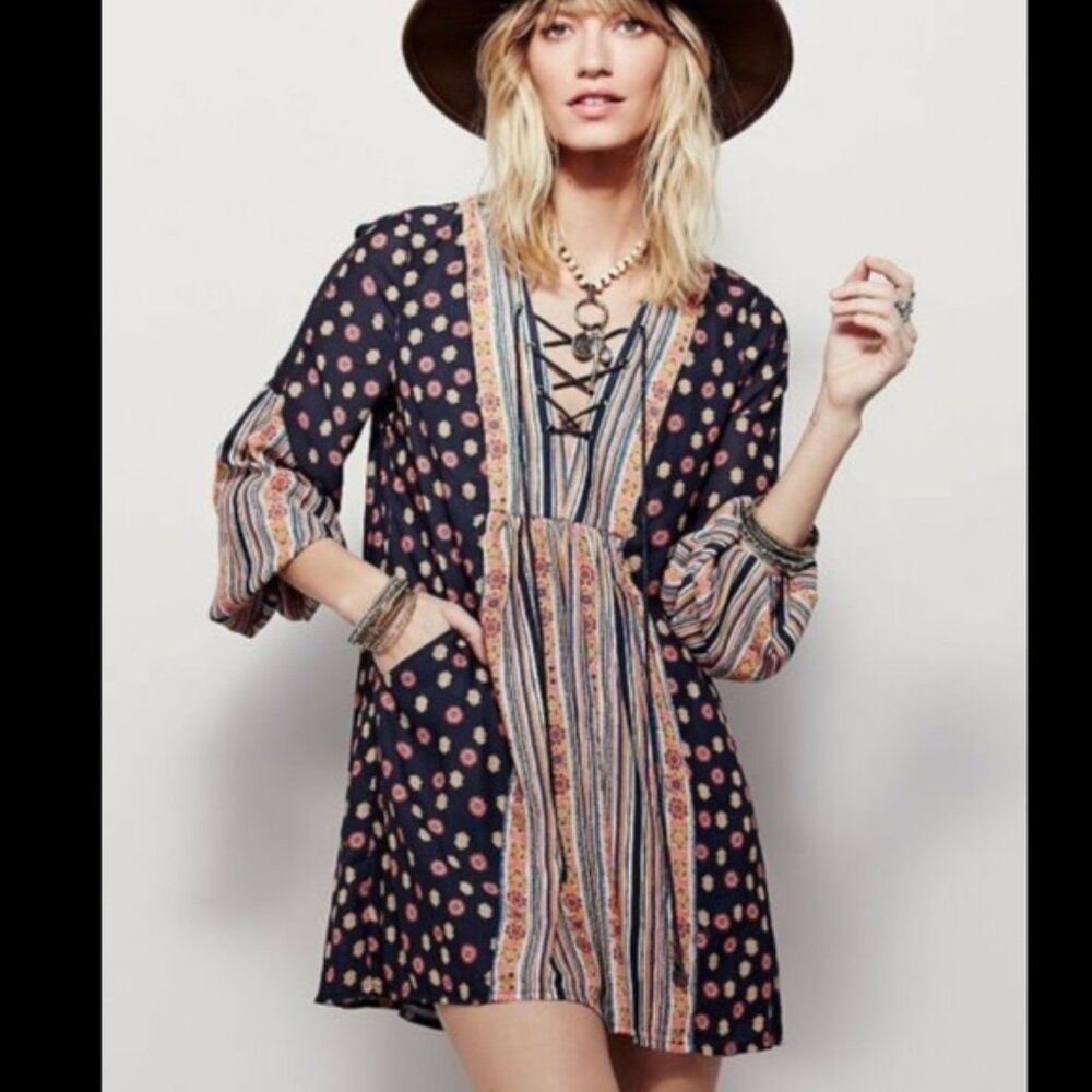 Free People Rain or Shine Tunic Dress Size XS EUC!